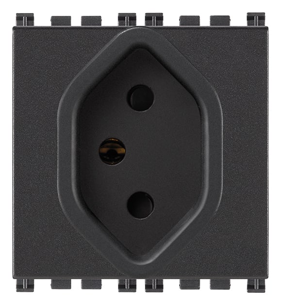 VIMAR - Presa Sicury 2P+T 10A Svizzero Grigio - Standard Tipo 13, 250 V~ 2 Moduli