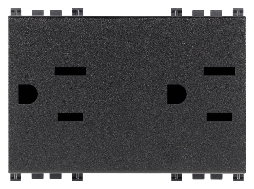 VIMAR - 2 PRESE SICURY 2P+T 15A USA+SASO GRIGIO 19243