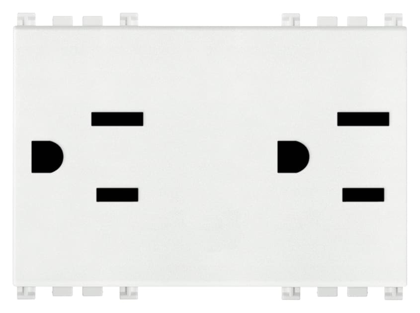 VIMAR - DUE PRESE 2P+T 15A USA+SASO BIANCO 19246.B