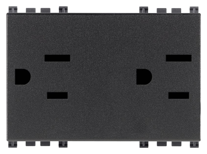 VIMAR - DUE PRESE 2P+T 15A USA+SASO GRIGIO 19246