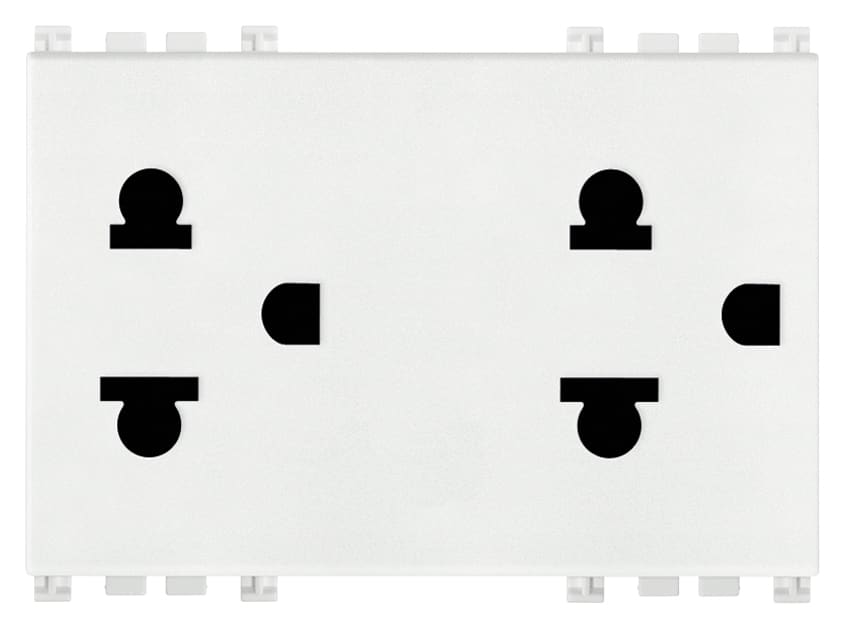 VIMAR - Prese Sicury 2P+T 16A Bianco Standard Euroamericano Polarizzato - 3 Moduli