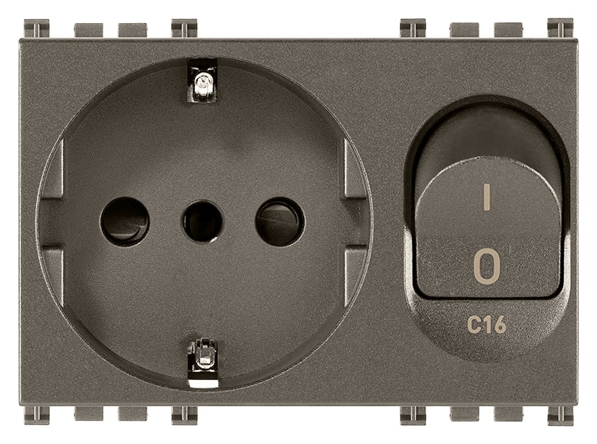 VIMAR - PRESA 2P+T 16A P30 INTB+MT C16 METAL