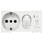 VIMAR - Presa Sicury 2P+T 16A Standard Italiano con Interruttore Magnetotermico Differenziale 1P+N C 16, 230V, 50Hz, 10mA, P.I. 3000A - Bianco, 4 Moduli 19286.B