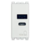 VIMAR - Alimentatore USB 15W 5V Bianco con Uscita Tipo A e C - Ottimizzato per Caricare Dispositivi Elettronici Fino a 3A - 1 Modulo