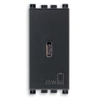 VIMAR - Alimentatore USB C PD 25W Grigio - Per Notebook, Tablet, Smartphone, Fotocamere - Uscita USB Tipo C - Power Delivery - 120-240V 50/60Hz