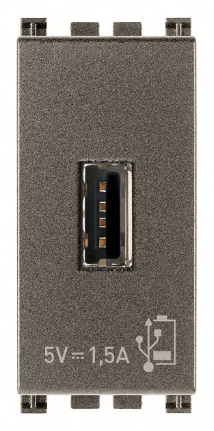 VIMAR - Unità di Alimentazione USB 5V 1,5A Metal per Dispositivi Elettronici