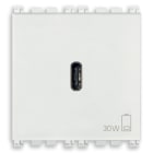 VIMAR - Alimentatore USB C 30W PD Bianco - Per Notebook, Tablet, Smartphone, Fotocamere - Uscita USB Tipo C - Tecnologia Power Delivery - 120-240 V~ 50/60 Hz 19298.B