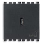 VIMAR - Alimentatore USB C 30W PD grigio per notebook, tablet, smartphone, fotocamere, 1 uscita USB C, Power Delivery, 120-240 V~ 50/60 Hz, 2 moduli.