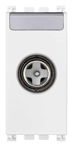VIMAR - Presa TV-RD-SAT Diretta Antibatterica Bianca con Connettore Maschio e Attenuazione 1 dB 19300.01.AB.B