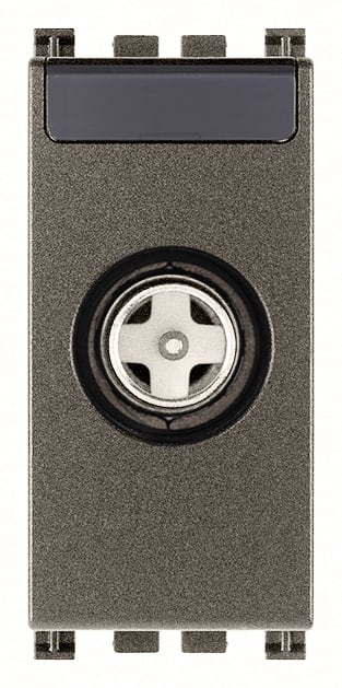 VIMAR - Presa TV-RD-SAT Metal con Connettore Maschio, 5-2400 MHz, Attenuazione 1 dB, Passaggio Corrente e Segnali Controllo 24V 500mA Max