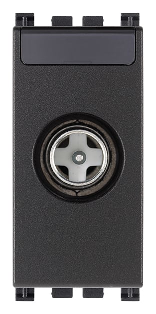 VIMAR - Presa TV-RD-SAT Grigio con Connettore Maschio e Attenuazione 1 dB, Passaggio Corrente e Segnali Controllo 24V 500mA Max