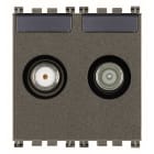 VIMAR - Presa Passante Metal 2 Uscite Coassiale Tv-Rd-Sat 5-2400 Mhz Attenuazione 10 Db Demiscelata Connettore Maschio Femmina Tipo F