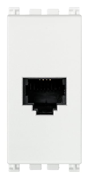 VIMAR - Presa RJ11 6/4 Antibatterico Bianco - 6 Posizioni 4 Contatti, Morsetti a Vite 19320.AB.B