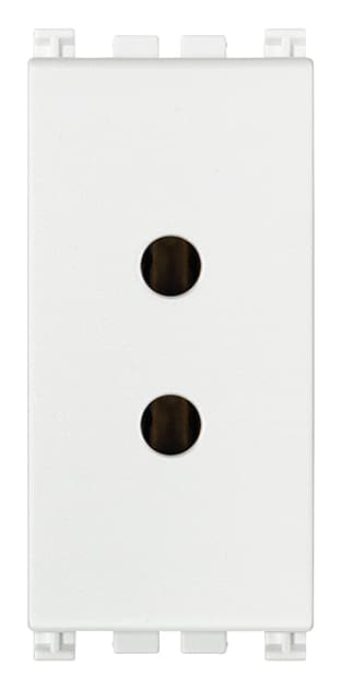 VIMAR - Presa 2P 6A 24V Bianco per Spina 01620 - Spinotti Ø 3mm Interasse 12,4mm 19330.B