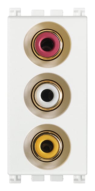 VIMAR - Presa 3 Connettori RCA Morsetti Vite Bianco 19335.B