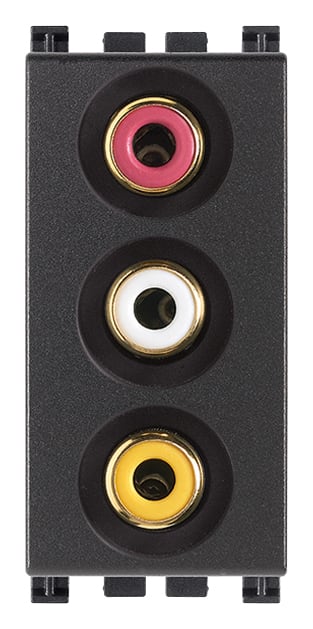 VIMAR - Presa 3 Connettori RCA Morsetti Vite Grigio 19335