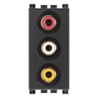 VIMAR - Presa 3 Connettori RCA Morsetti Vite Grigio 19335