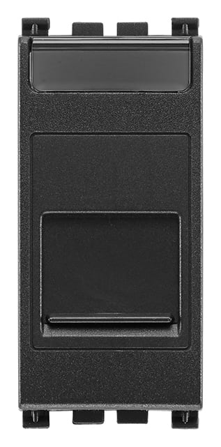 VIMAR - Adattatore Portello RJ45 Keystone Grigio con Protezione Antipolvere 19337.C