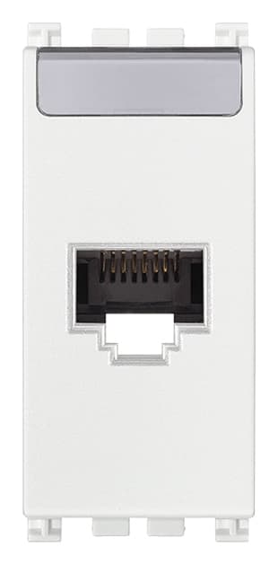 VIMAR - Presa Rj45 Netsafe Cat6 Utp Bianco - Connettore Universale T568A/B, 8 Contatti, Morsetti Ad Incisione D'Isolante