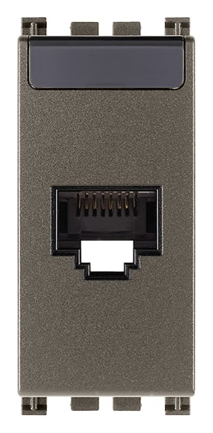 VIMAR - Presa Rj45 Netsafe Cat6 Utp Metal - Connettore Universale T568A/B, 8 Contatti, Morsetti Ad Incisione D'Isolante 19339.13.M