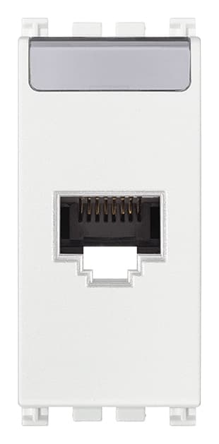 VIMAR - Presa RJ45 Bianca Cat6A UTP Netsafe - Connettore Universale T568A/B, 8 Contatti, Morsetti Ad Incisione Isolante