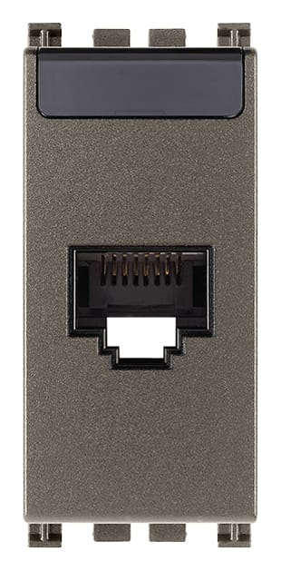 VIMAR - Presa Rj45 Netsafe Cat6A Utp Metal - Connettore Universale T568A/B, 8 Contatti, Morsetti Ad Incisione D'Isolante 19339.15.M