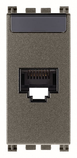 VIMAR - Presa Rj45 Netsafe Cat6A Ftp Metal - Connettore Schermato Universale T568A/B, 8 Contatti, Morsetti Ad Incisione Isolante 19339.16.M