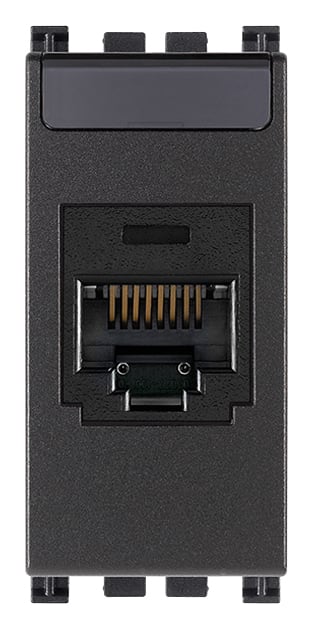 VIMAR - Presa RJ45 Panduit Cat5E UTP Grigio - Connettore Mini-Com Cat. 5E, Cablaggio Universale T568A/B, 8 Contatti, Morsetti Ad Incisione D'Isolante 19340.1