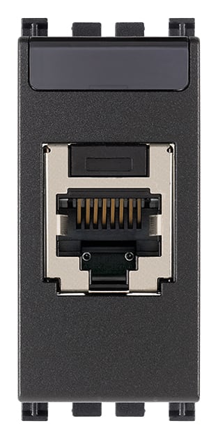 VIMAR - Presa RJ45 Panduit Cat5e FTP grigio con connettore mini-com schermata, cablaggio T568A/B, 8 contatti, morsetti ad incisione d'isolante. 19340.2