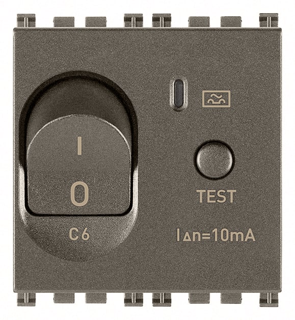 VIMAR - Interruttore Automatico Magnetotermico Differenziale 1P+N C6 10Ma Metal - 2 Moduli