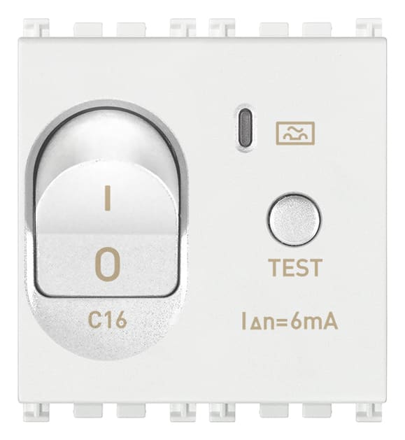 VIMAR - Interruttore Automatico Magnetotermico Differenziale 1P+N C16 6Ma Bianco - 2 Moduli