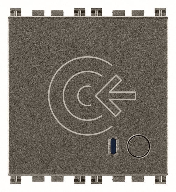 VIMAR - Fuoriporta RFID IoT Metal, lettore smart card, configurazione via app, Bluetooth 5.0, uscita relè, ingresso DND, LED regolabile, 100-240 V.