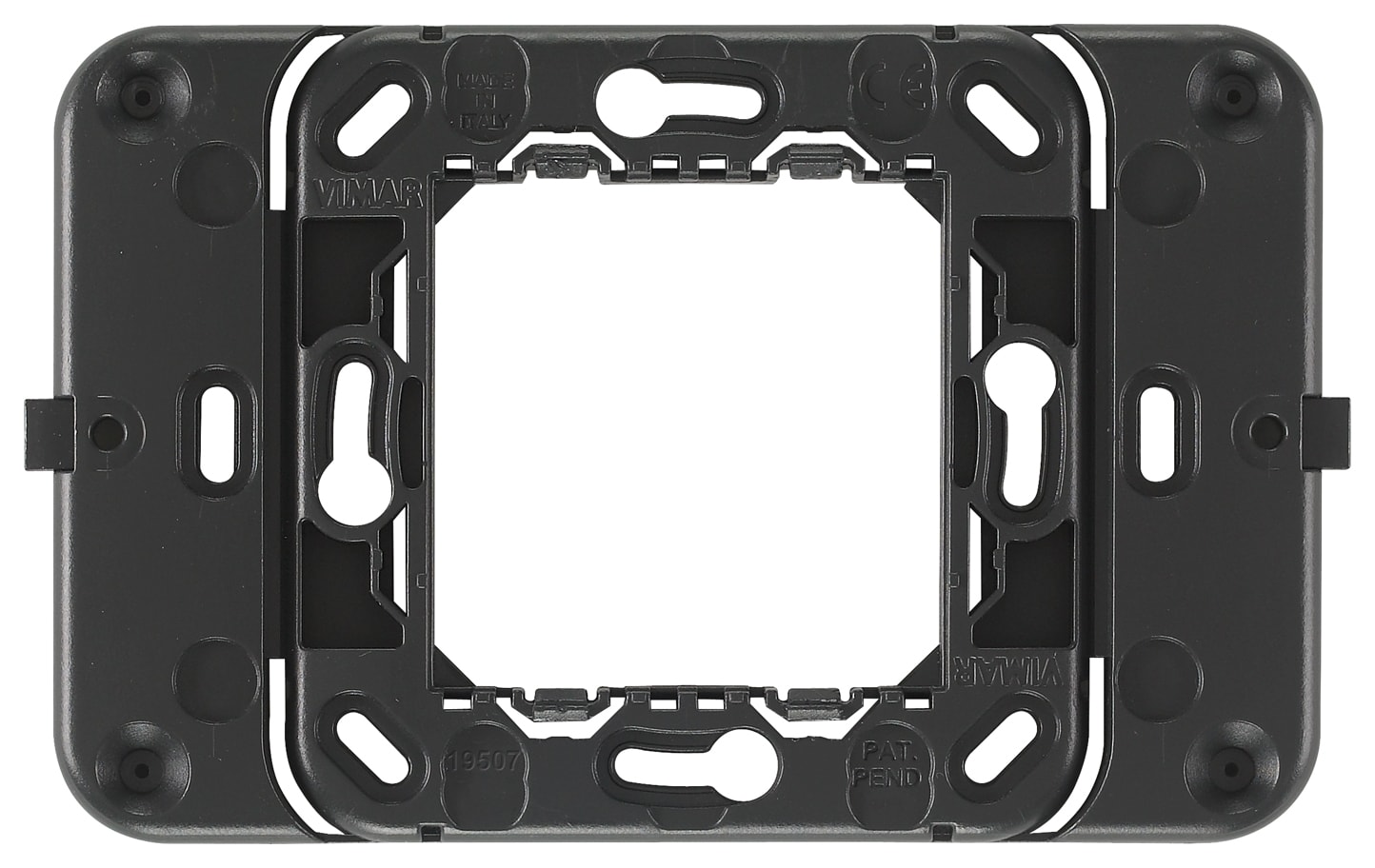 VIMAR - Supporto Parete Comando Radio Enocean Bluetooth Zigbee Placche 2 Moduli Centrali Arké Grigio