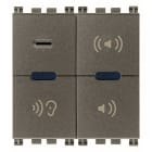 VIMAR - Microfono Chiamata Metal Per Selettiva Generale Attivazione Voce Controllo Bambini 2 Moduli