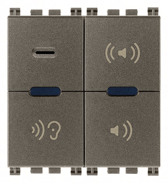 VIMAR - Microfono Chiamata Metal Per Selettiva Generale Attivazione Voce Controllo Bambini 2 Moduli