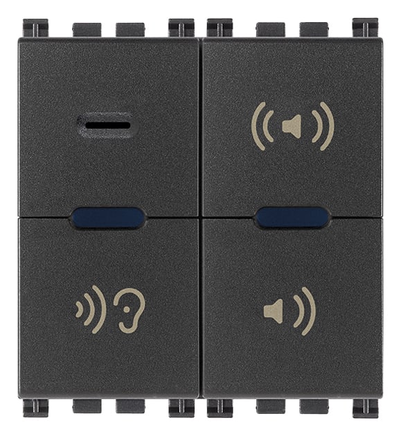 VIMAR - Microfono di chiamata grigio per controllo vocale dei bambini - 2 moduli