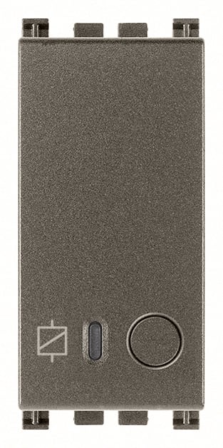 VIMAR - Attuatore IoT 16A Metal, comando elettronico View Wireless, relè NO 16A, controllo locale/remoto, Bluetooth 5.0, Zigbee 3.0, LED RGB, 100-240V.