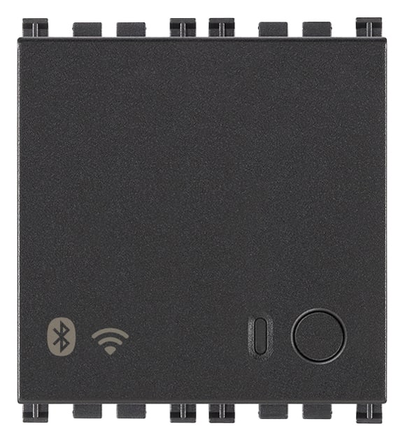 VIMAR - Gateway connesso IoT 2M grigio, Bluetooth Wi-Fi per integrazione, configurazione, supervisione VIEW Wireless, Cloud e App, alimentazione 100-240 V. 19597