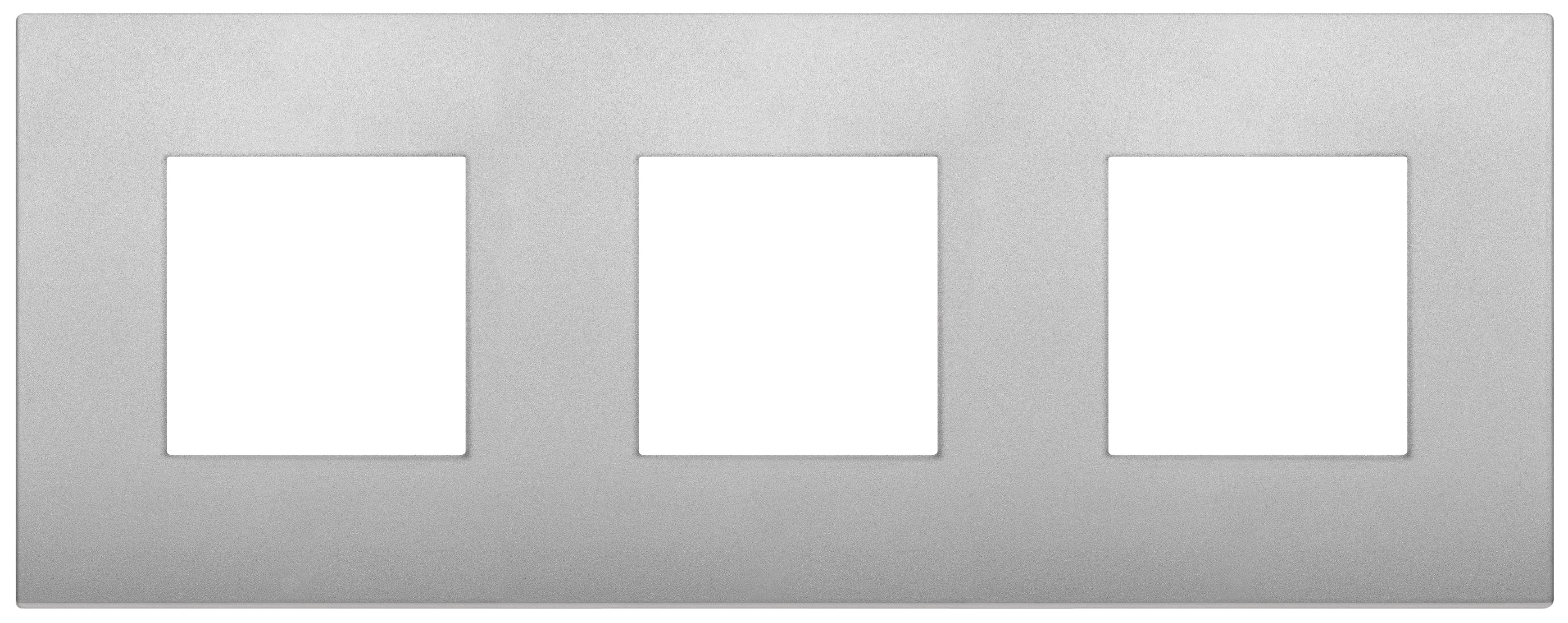 VIMAR - Placca 6 Moduli Interasse 71 mm Silver Matt Tecnopolimero