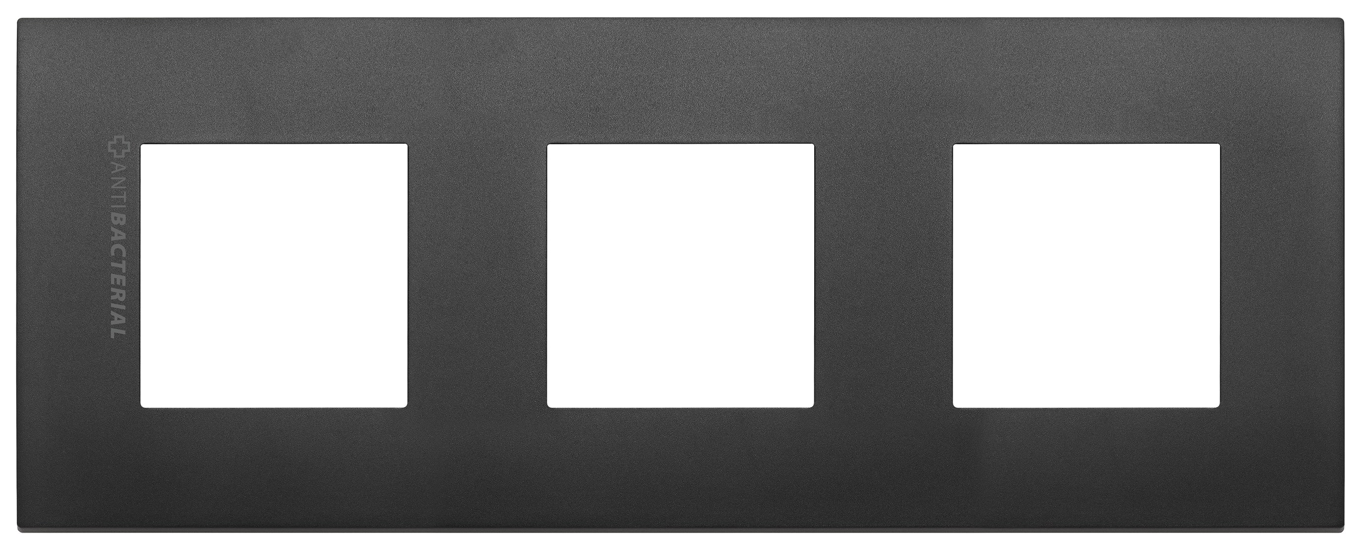 VIMAR - PLACCA 6M (2+2+2)INT71 CL ANTIBATT. NERO 19644.AB.71