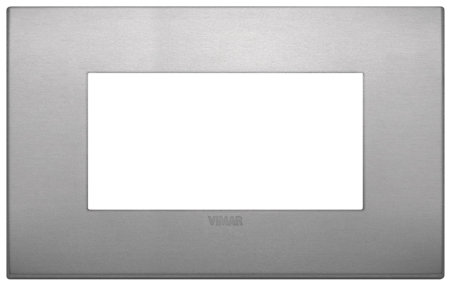 VIMAR - Placca Classic 4 Moduli in Alluminio Lava per Impianti Elettrici 19654.16