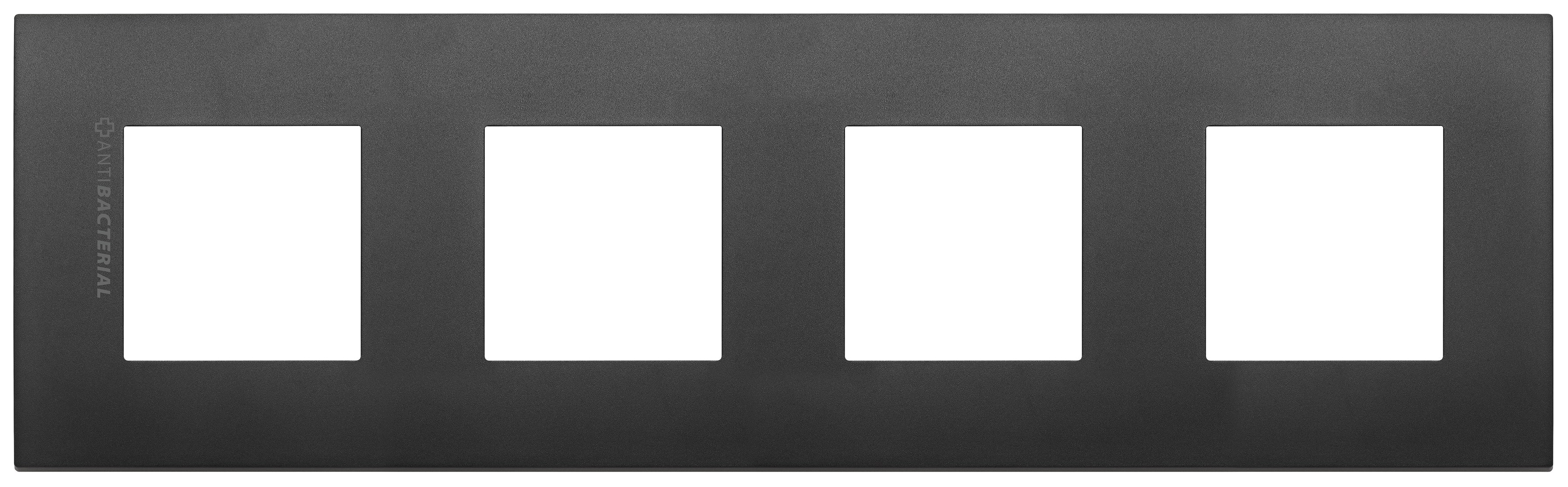 VIMAR - PLACCA 8M (2+2+2+2)INT71 CL ANTIBAT.NERO 19669.AB.71