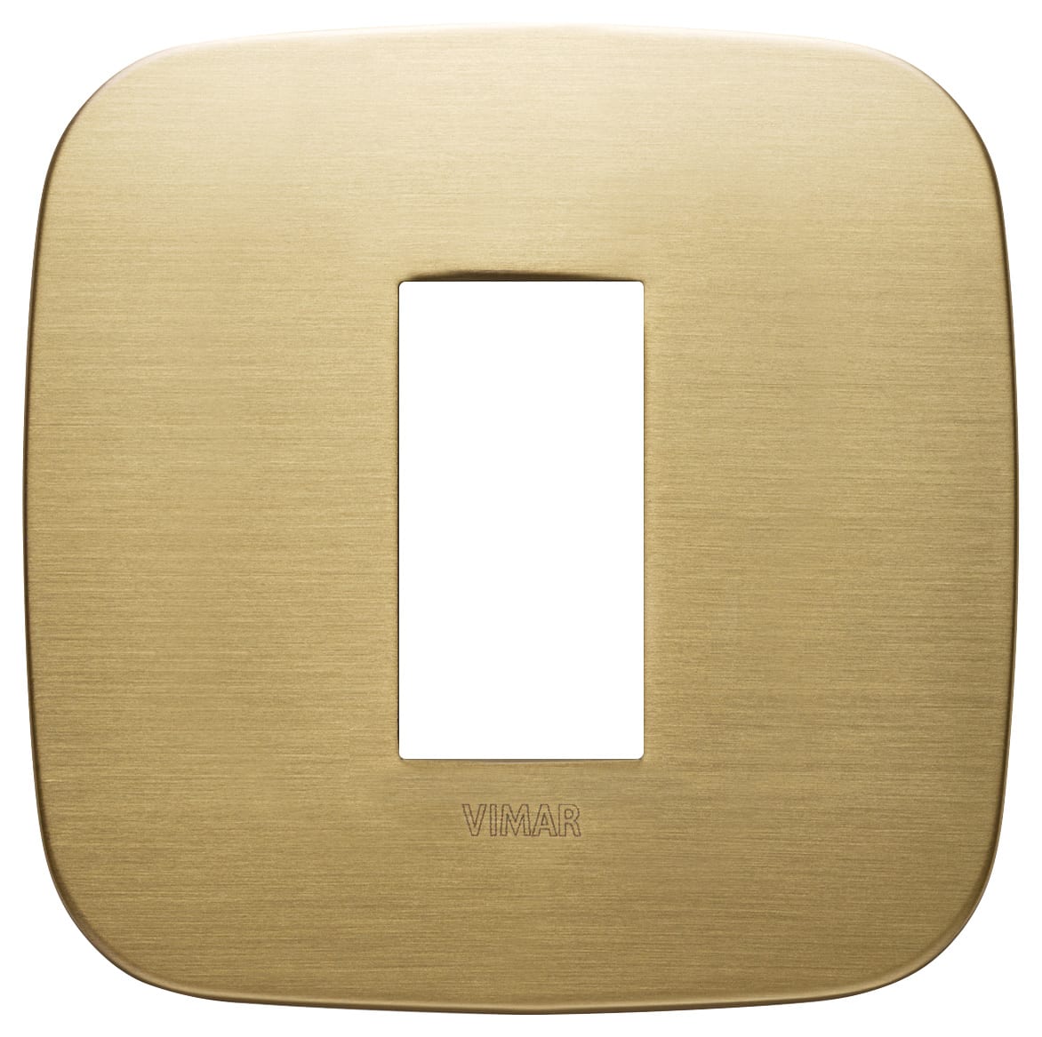 VIMAR - Placca Round 1 Modulo Ottone Spazzolato Metallo