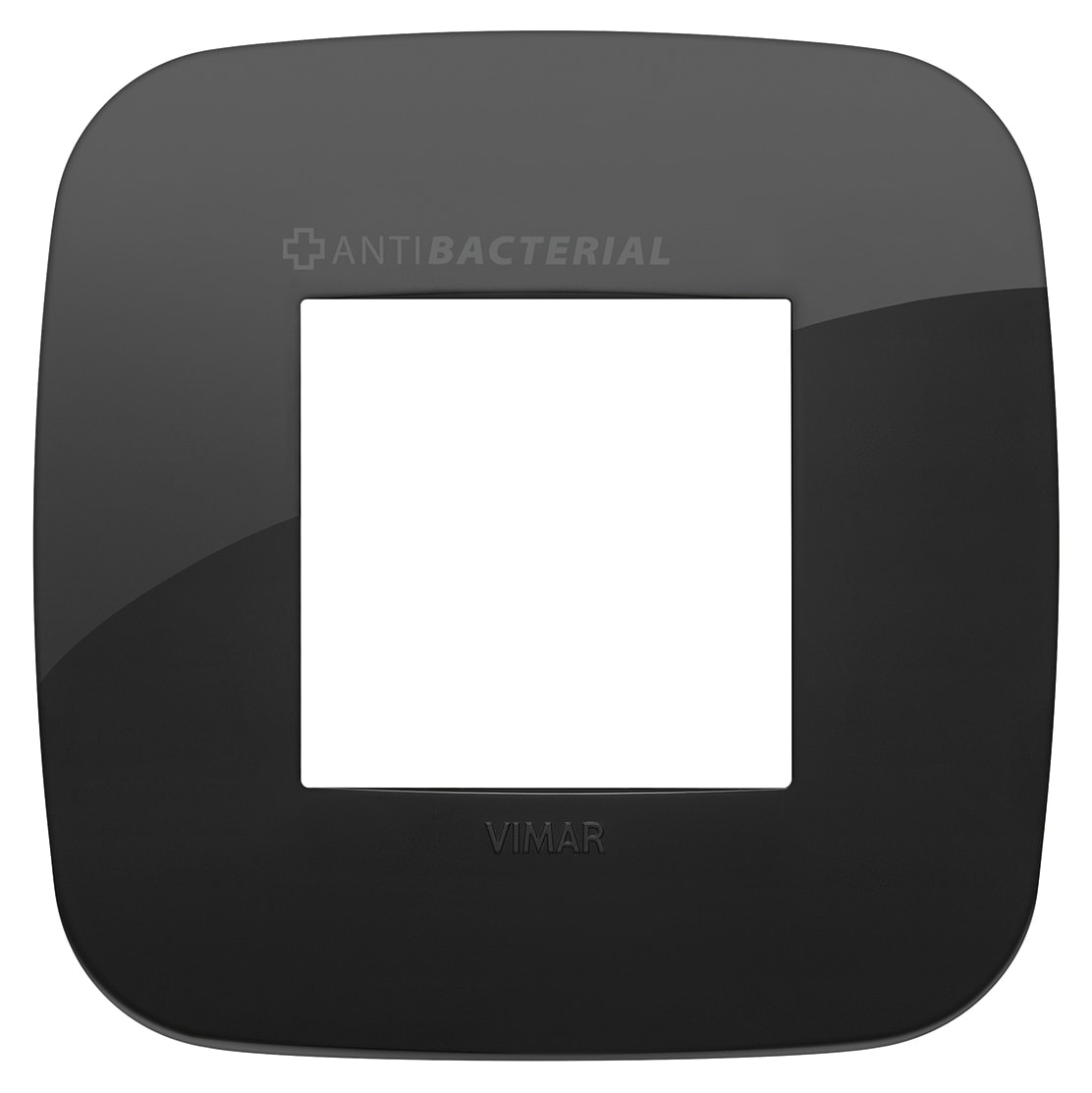 VIMAR - PLACCA ROUND 2M ANTIBATTERICO NERO 19672.AB.81