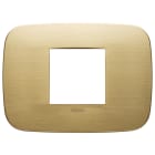 VIMAR - Placca Round 2 Moduli Centrali in Ottone Spazzolato Metallo 19682.12.01