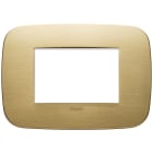 VIMAR - Placca tonda 3 moduli in ottone spazzolato - Materiale elettrico 19683.12.01