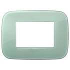 VIMAR - Placca tonda 3 moduli in tecnopolimero riflettente colore salvia