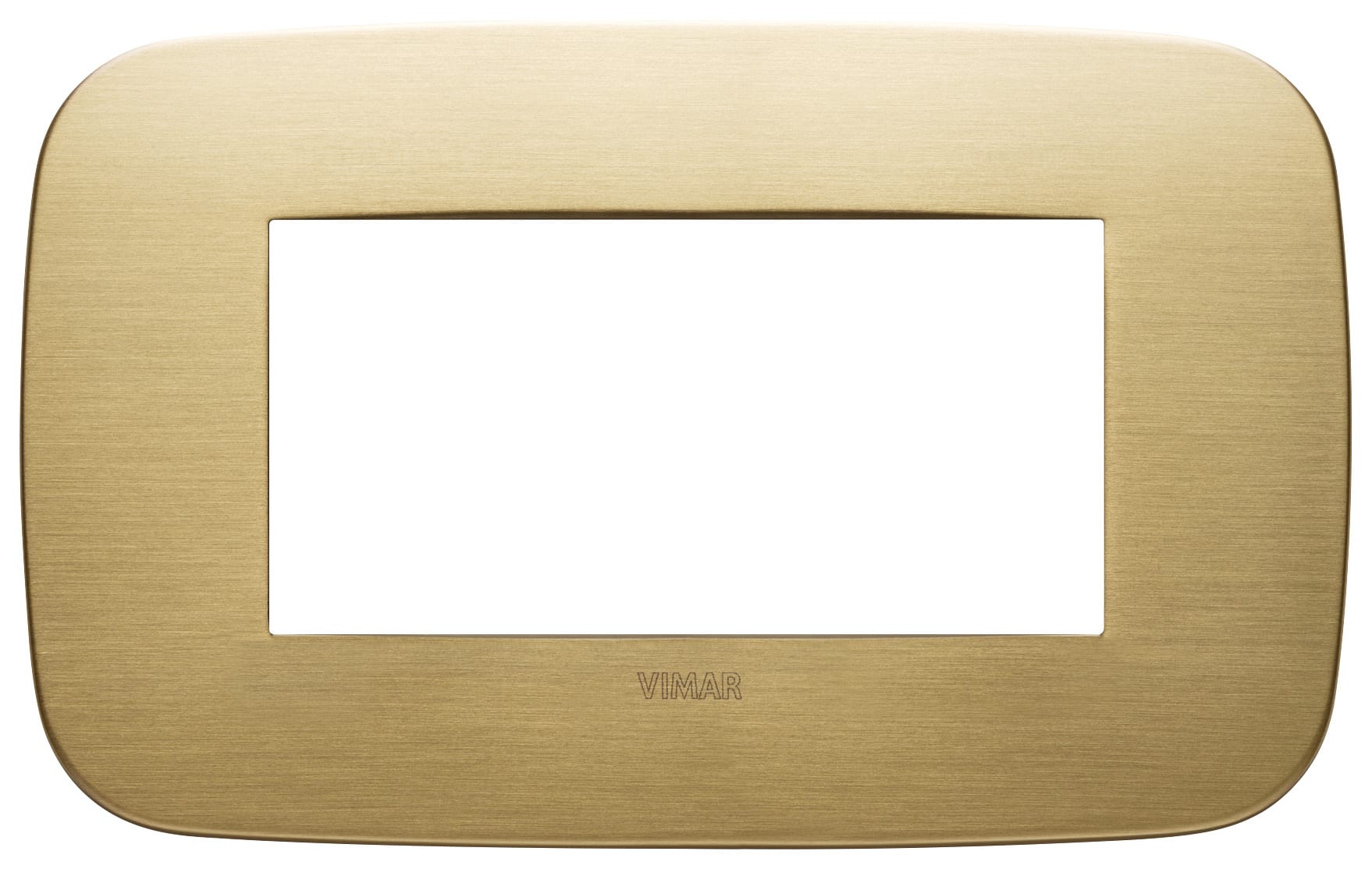 VIMAR - Placca tonda 4 moduli in ottone spazzolato 19684.12.01