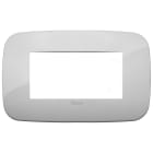 VIMAR - Placca tonda 4 moduli in tecnopolimero color argento