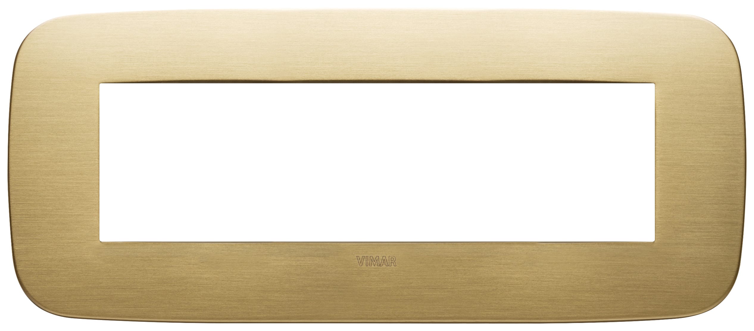 VIMAR - Placca tonda 7 moduli in ottone spazzolato - Materiale elettrico